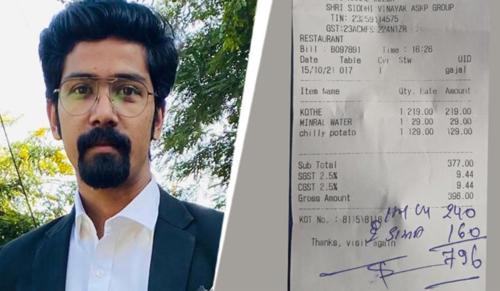 Bhopal Restaurant Fined ₹8,000 Over Charing GST ₹1 GST Over MPR on Water Bottle